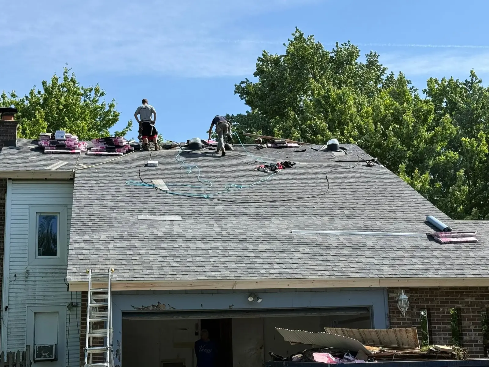 Medwick crew installing shingles on a Medina County roof